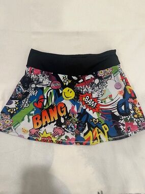 Queen of the Court K'apow Swing Graphic Tennis Pickleball Skirt womens Sz Small